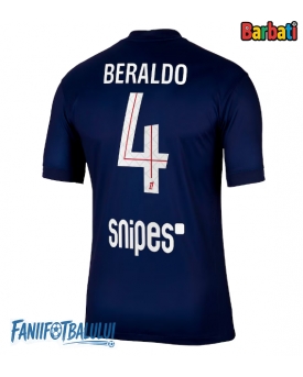 Paris Saint-Germain Lucas Beraldo #4 Tricou Fotbal Replică 2025-26 Barbati Acasa